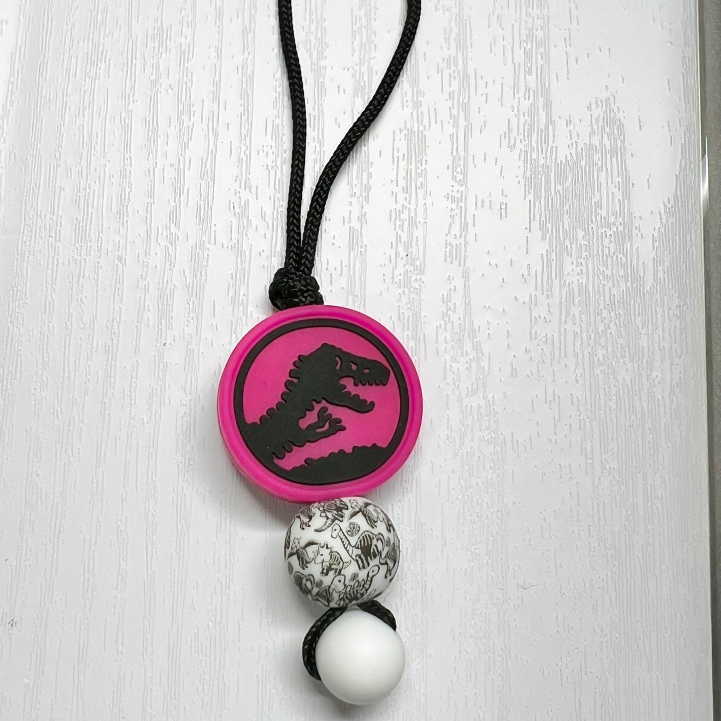 Pink Dino Zipper Charm